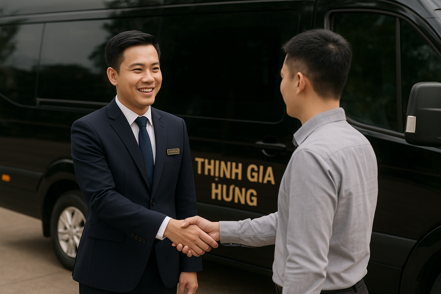 Nhân viên nhà xe Thịnh Gia Hưng Limousine hỗ trợ khách hàng