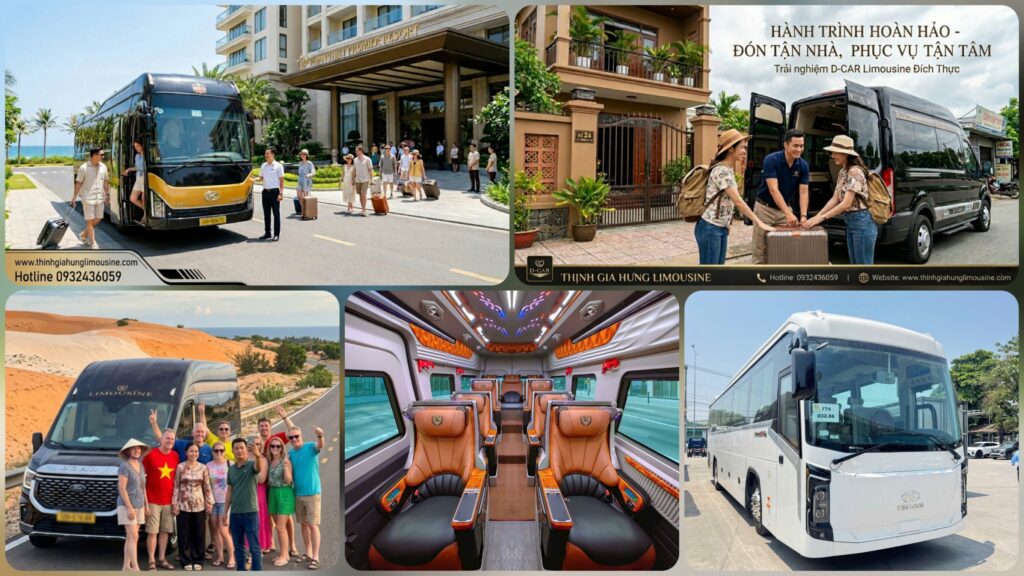 Xe limousine 12, 19 chỗ phục vụ khách hàng