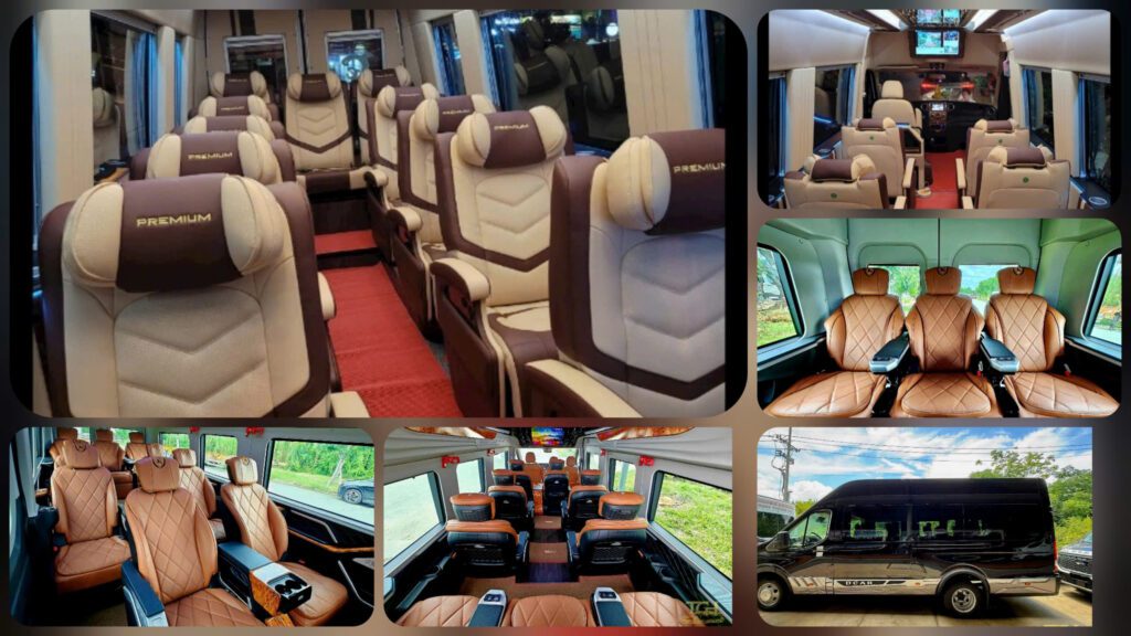 Khoang ghế xe Limousine 12 chỗ Dcar và Vieco