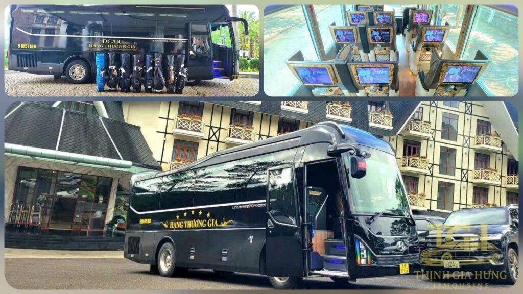 Xe 16 chỗ limousine màu đen
