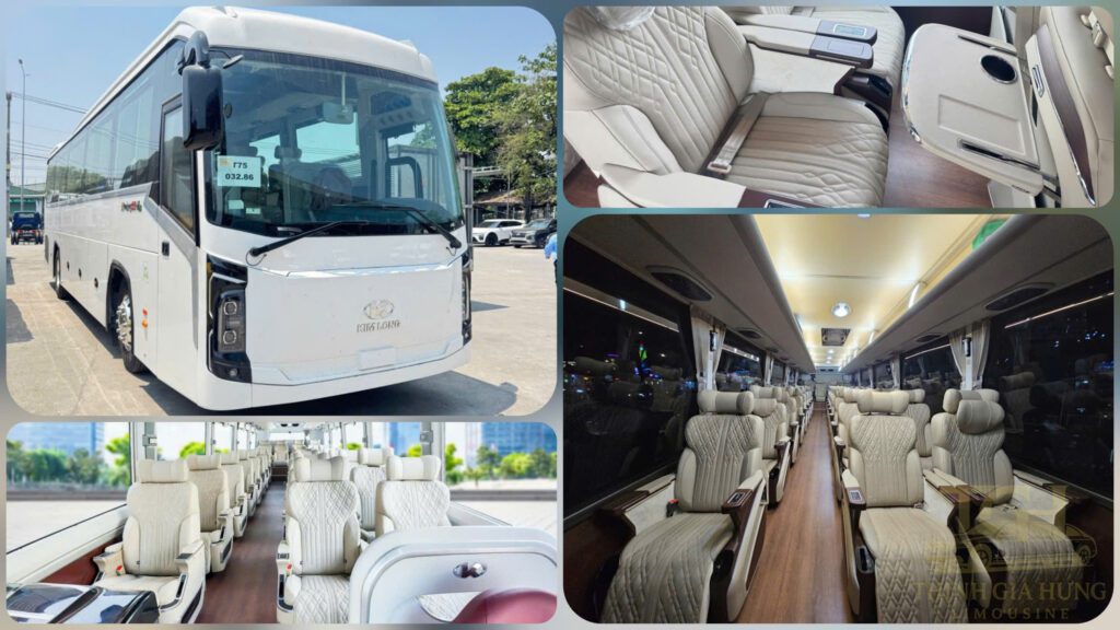 limousine 29 chỗ màu trắng đời 2026 có massage